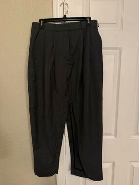 COS Charcoal Gray midi/Maxi Skirt 100% wool tailored with slits